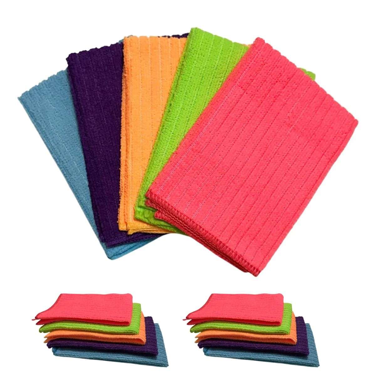 Kit 10 Panos de Microfibra Coloridos 30x30cm - Laváveis e Reutilizáveis para Limpeza Geral
