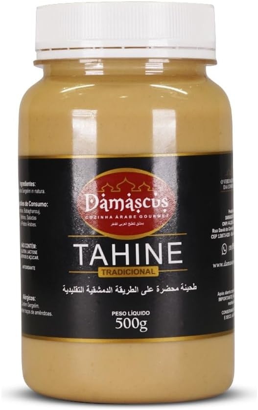 Tahine Tradicional Damascus 500g Pasta De Gergelim Árabe