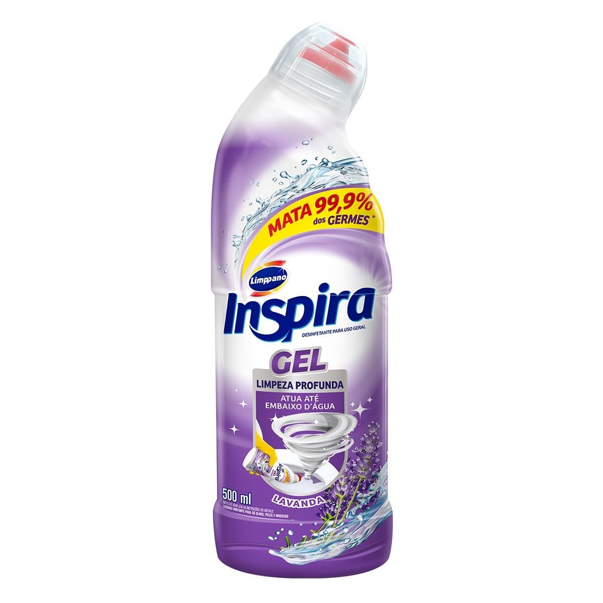 Limppano Desinfetante Sanitário Inspira Lavanda 500ml - Elimina 99,9% dos Germes com Fragrância Refrescante