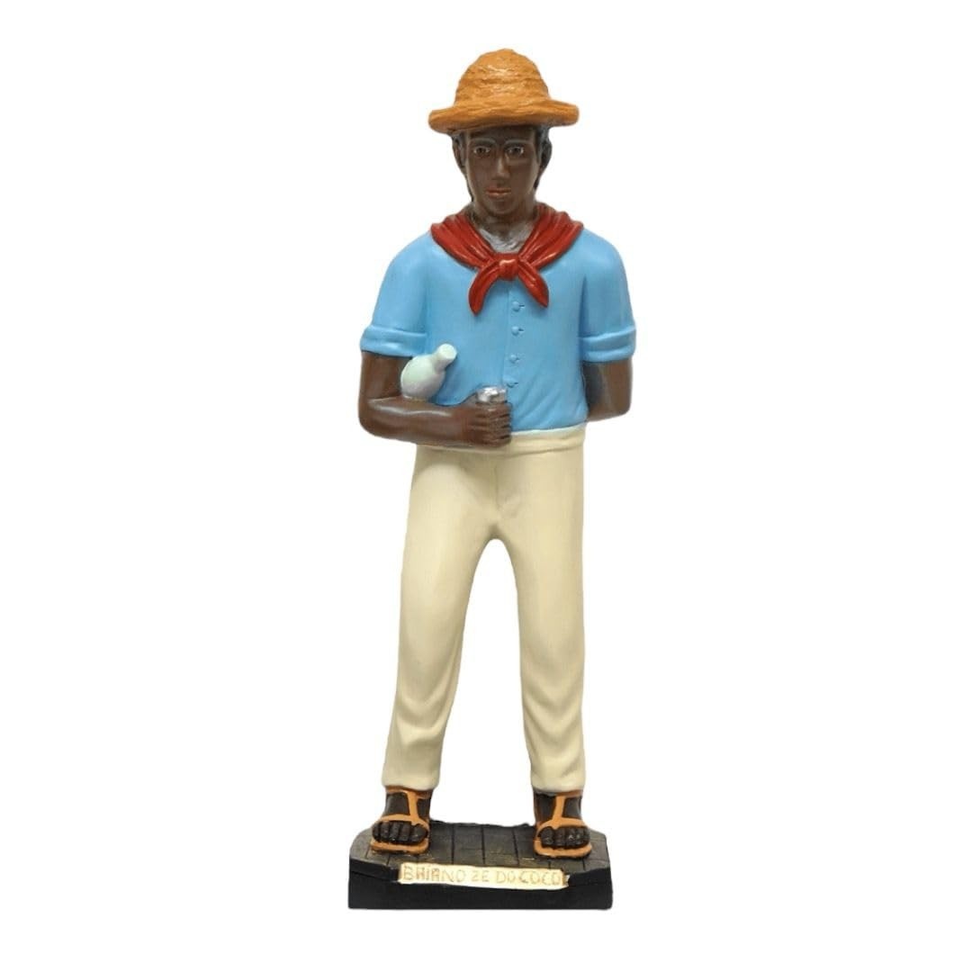 Imagem Baiano Zé do Coco 20cm - Escultura em Gesso para Umbanda e Candomblé