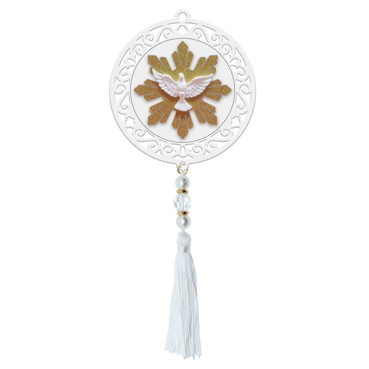 Canção Nova Adorno Redondo Espírito Santo - Enfeite Personalizado em Gesso e MDF para Decoração Religiosa