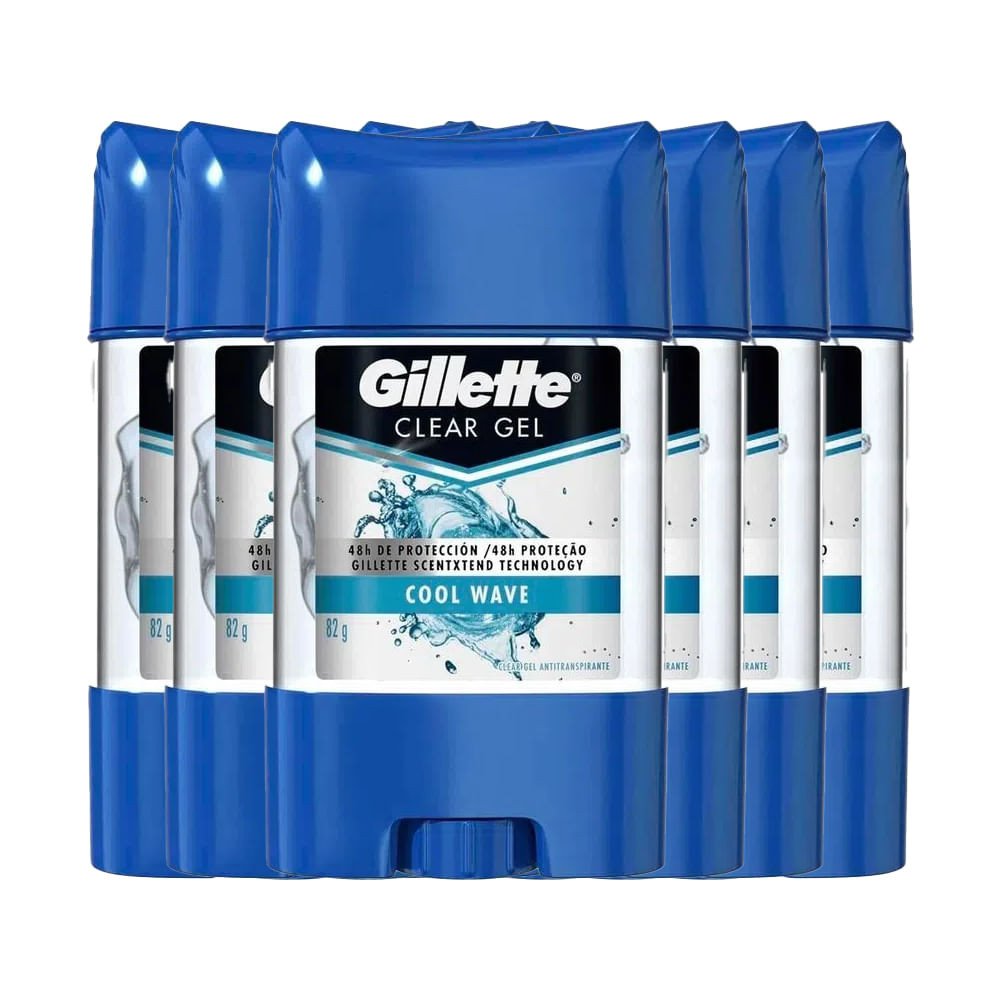 Gillette Clear Gel Cool Wave: Kit 6 Desodorantes
