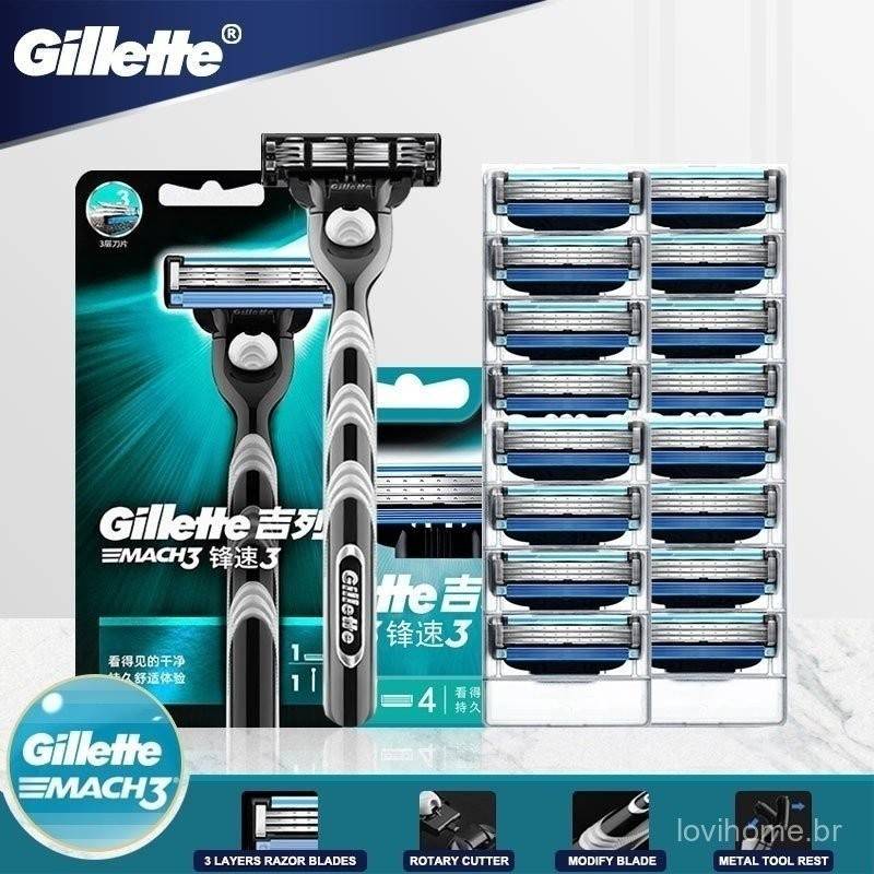 Gillette MACH3: 16 Lâminas + Aparelho | Barba Perfeita!
