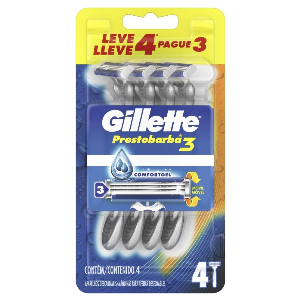 Gillette Prestobarba 3: Leve + Barbear Suave