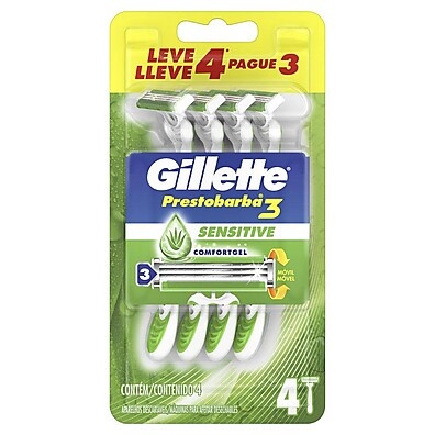 Gillette Prestobarba3 Sensitive – Leve 4, Pague 3