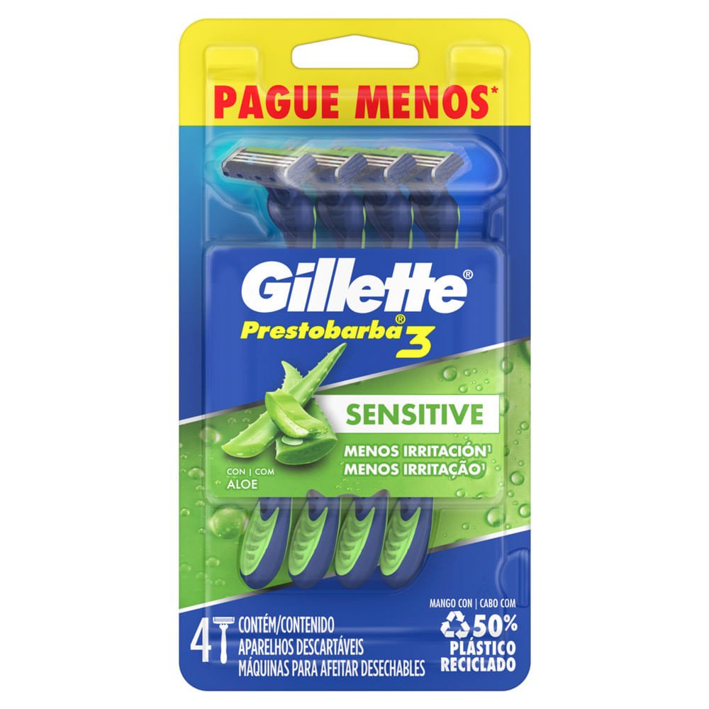 Gillette Prestobarba3 Sensitive: Pele Macia e Sem Irritação