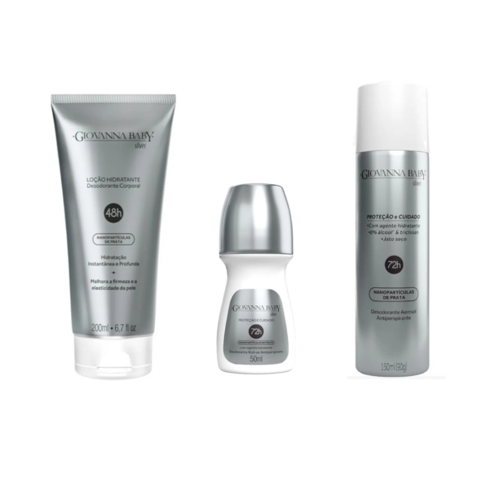 Giovanna Baby SILVER: Hidratante e Desodorante com 72h de Proteção