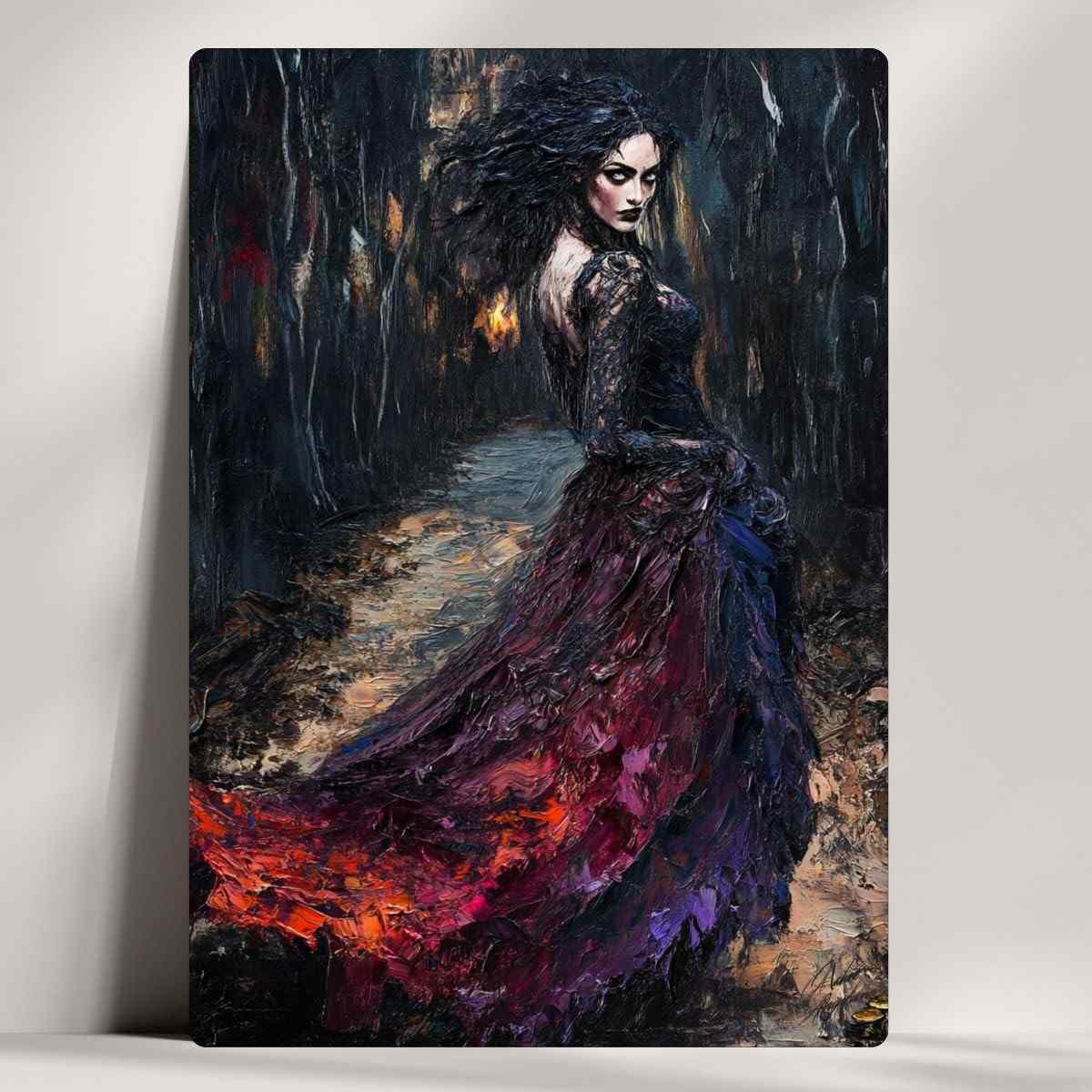 Pomba Gira Maria Farrapo - Quadro Decorativo para Umbanda e Candomblé | Arte Expressionista 20x14cm