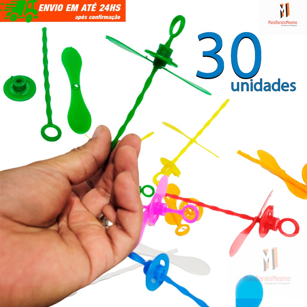 Giracoptero 30 Mini Hélices para Lembrancinha de Festa