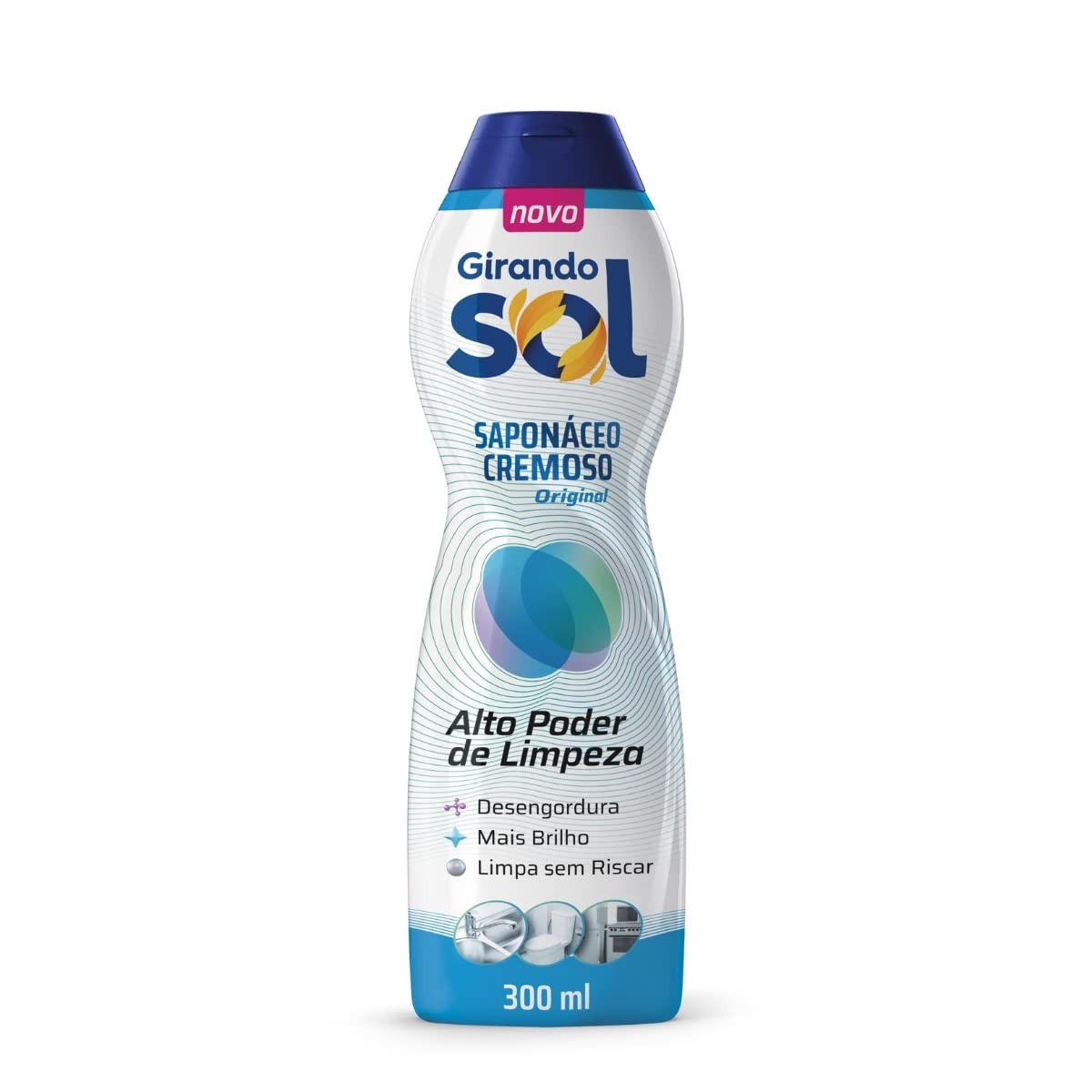Girando Sol Saponáceo Cremoso Original 300g - Limpeza Suave e Brilho Sem Riscos