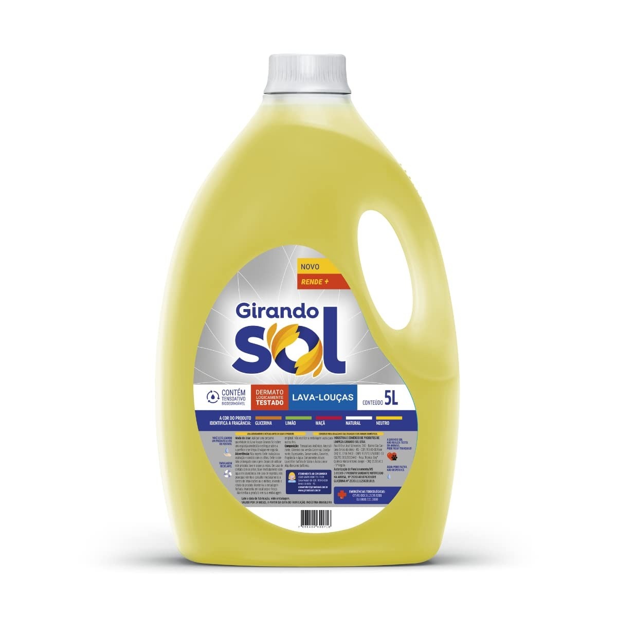 Girando Sol Detergente Lava-Louças Neutro 5L - Biodegradável e Dermatologicamente Testado