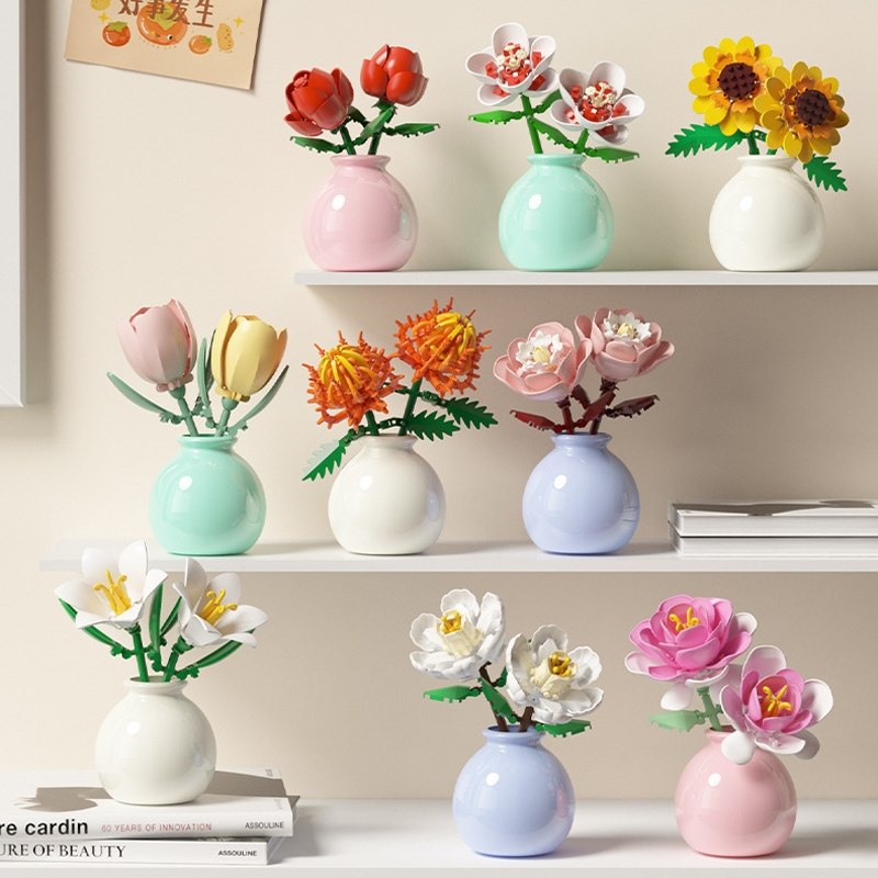Girassóis e Rosas Eternas: Brinquedo de Construção para Crianças