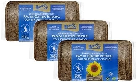 Pão Integral Centeio Com Sementes De Girassol Meierbaer 500g ( 3 x 500g )