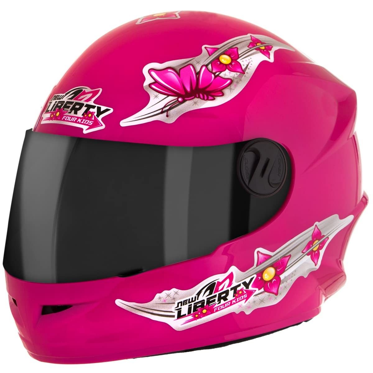 Capacete Pro Tork Liberty For Kids Girls Rosa - Segurança e Estilo para Pequenas Aventureiras (Tam. 54, Visor Fumê)