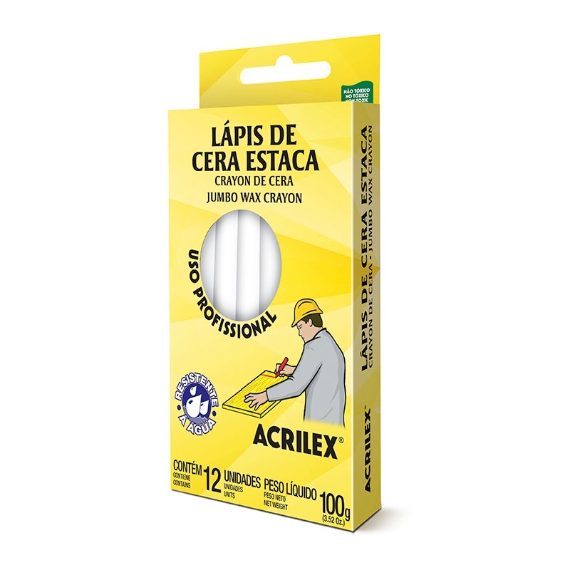 Giz de Cera Branco Acrilex: Marque com Precisão!