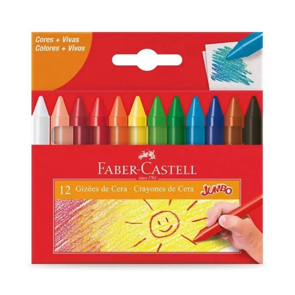 Giz de Cera Faber-Castell: 12 Cores Vibrantes!