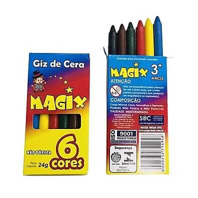 Giz de Cera Magix: 6 Cores para Criar!