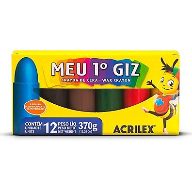 Giz de Cera Meu Primeiro Giz: 12 Cores para Criar!