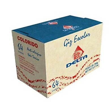 Giz Escolar Cores 64 Unidades Delta – Ideal para Sala de Aula