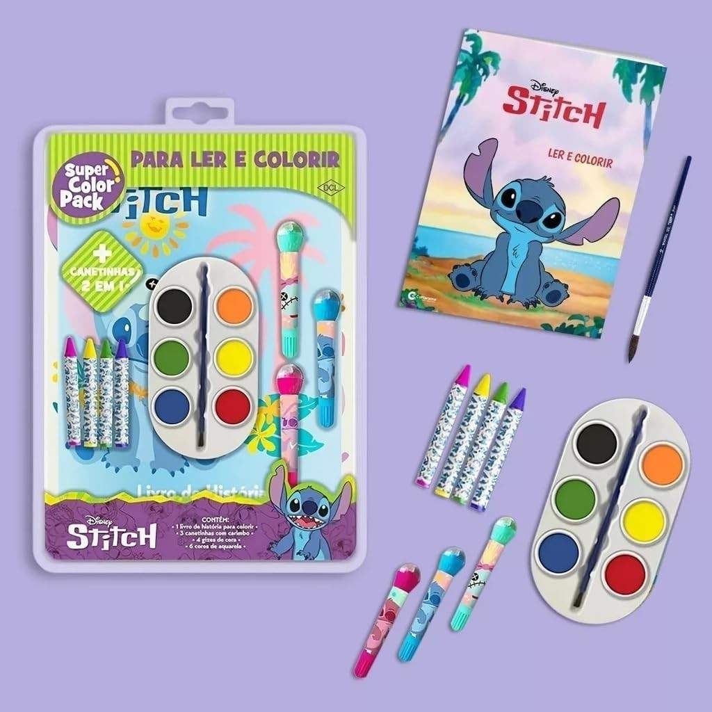 giz-para-livro-e-stitch-aquarela-canetinhas-cera-criatividade-leitura-e-de-color-pack-a-super-a