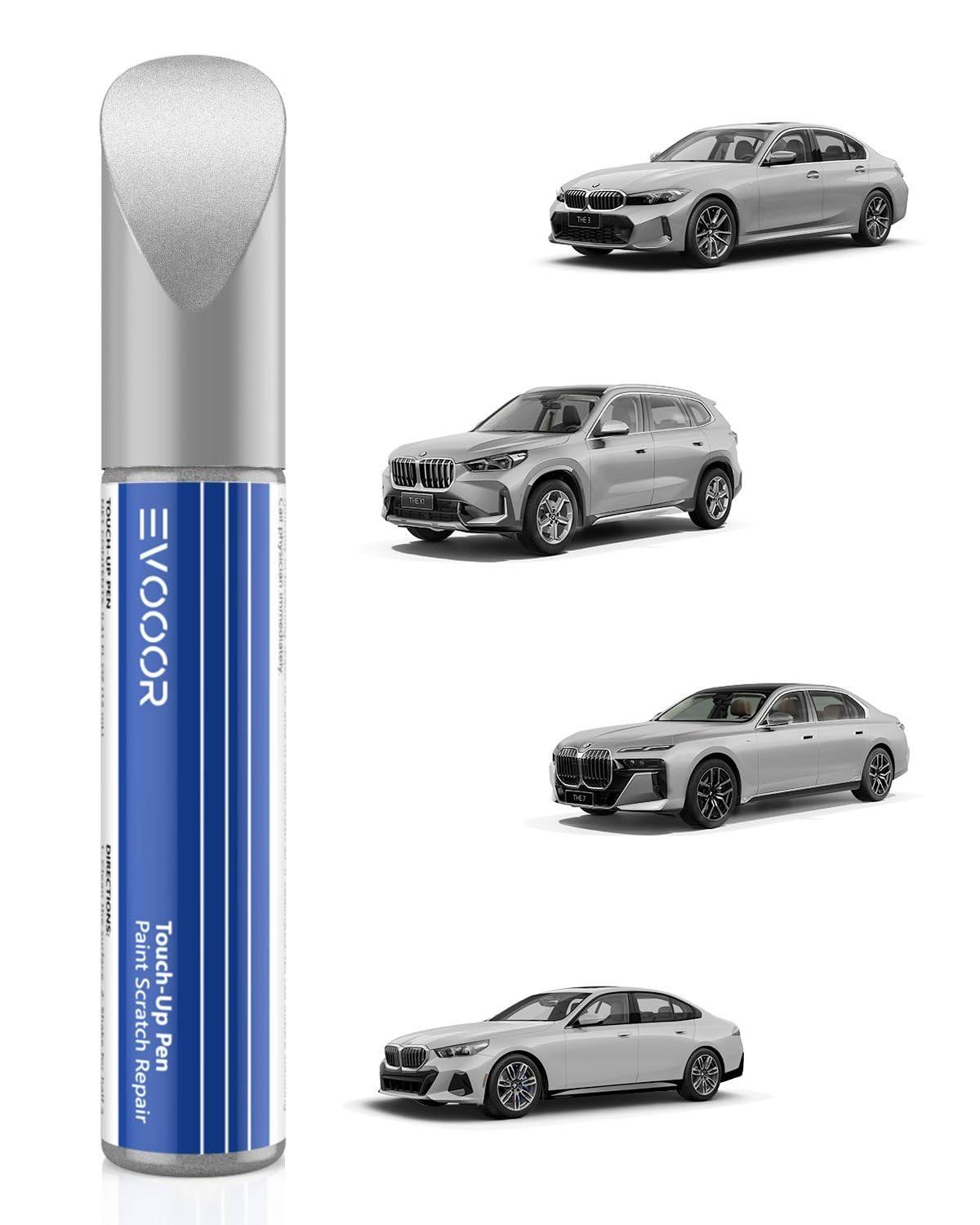 Tinta de Retoque para BMW - Caneta Automotiva Preta para Arranhões (Prata Glacial Metálica A83)