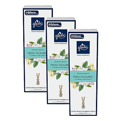 Glade Fresh Flowers: Kit 3 Difusores 100ml