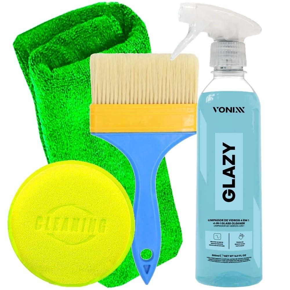 Kit Limpeza Automotiva Glazy 500ml Vonixx + Acessórios Karbox: Brilho Impecável!