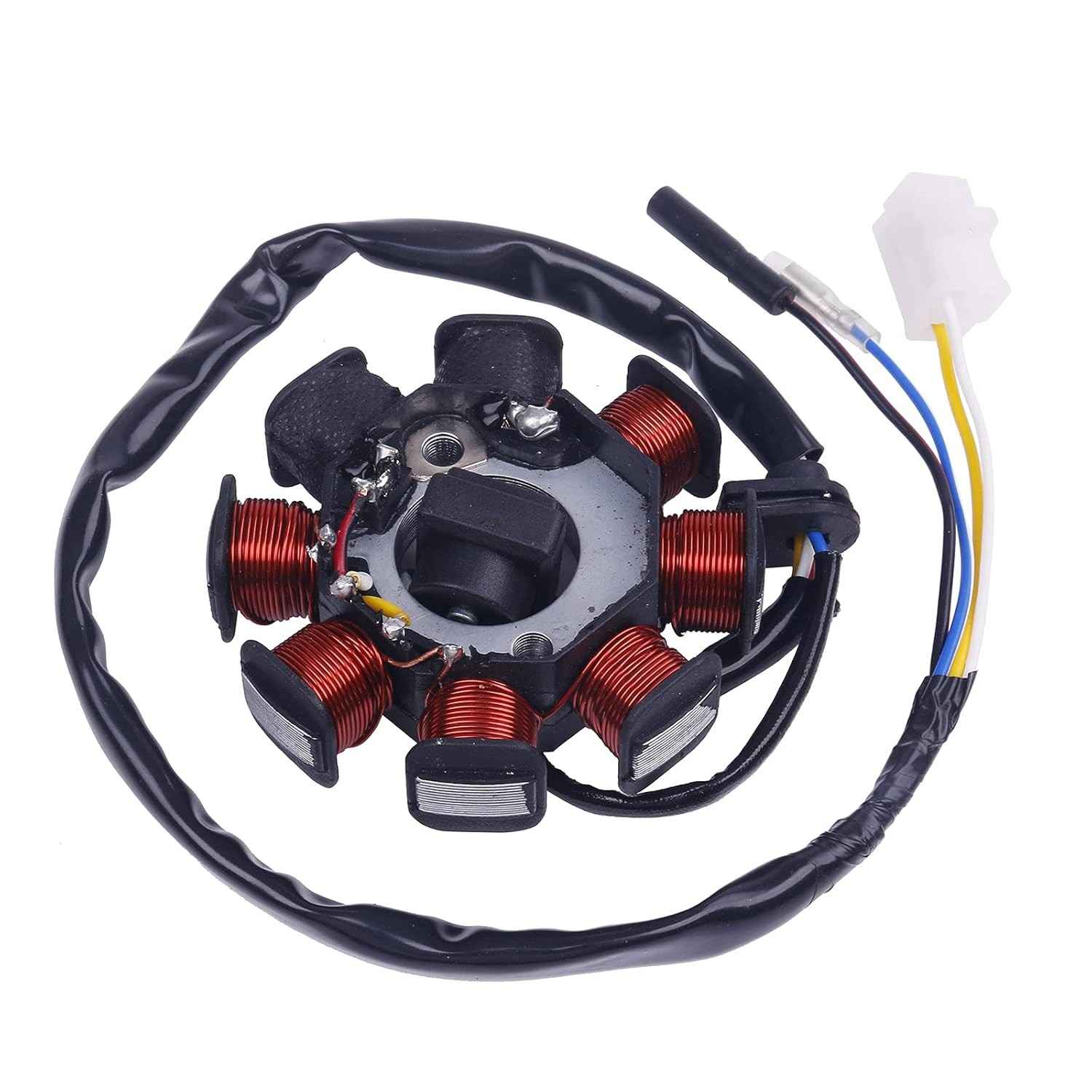 Estator Magnético Bobina de Ignição Dupla Glixal GY6 49cc-100cc 8 Polos - Potencialize sua Scooter e ATV!