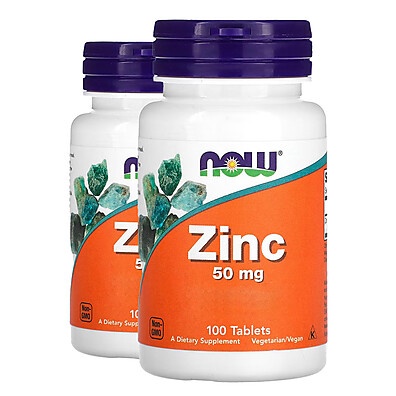 Gluconato de Zinco 50mg Now Foods – 2x100 Comprimidos Importado