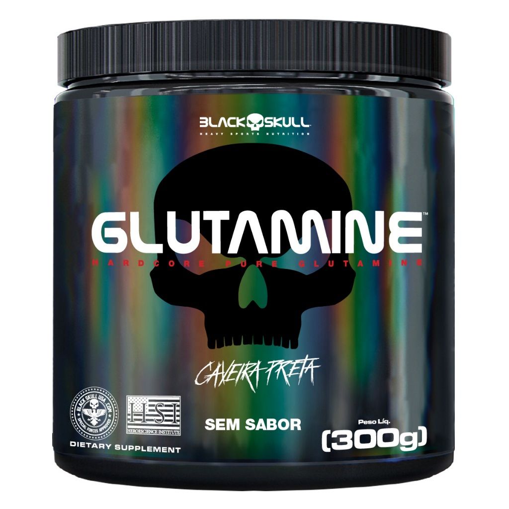 Glutamina Caveira Preta: Recupere-se Mais Rápido!