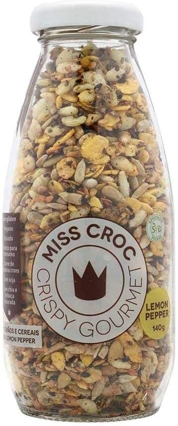 Granola Crispy Lemon Pepper Sem Glúten Garrafa Miss Croc 130g