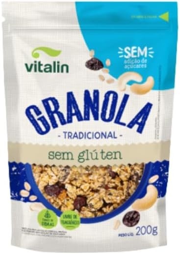 Granola Tradicional Zero Açúcar Sem Glúten Vitalin 200g