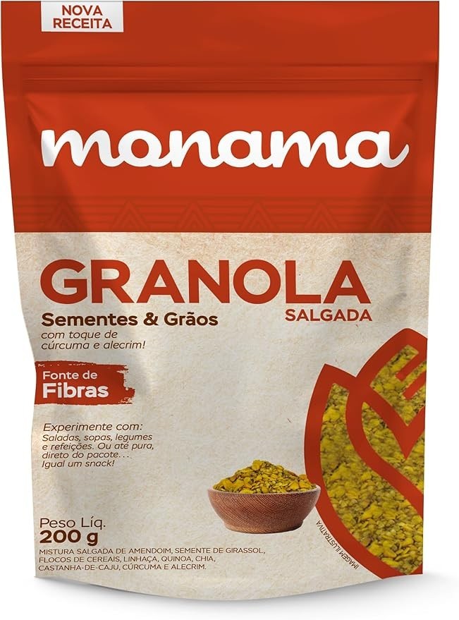 Granola SalgadaAlecrim e Cúrcuma Sem Glúten Monama 200g