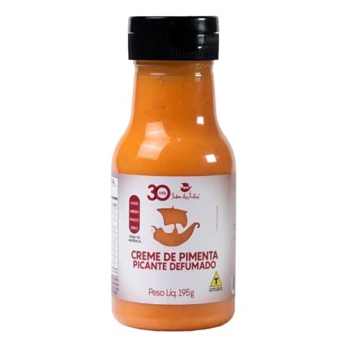 Sabor das Indias Creme de Pimenta Picante Defumado, Molho de Pimenta Premium, 195g, Sem Glúten