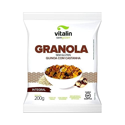 Granola Sem Glúten Integral Quinoa com Castanha 200gr - Vitalin