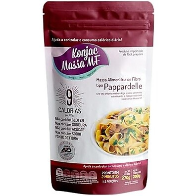 Pappardelle Konjac MF: Massa Vegana Sem Glúten 270g