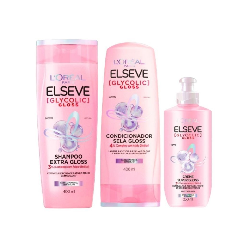 Glycolic Gloss: Kit Cabelos Danificados + Brilho