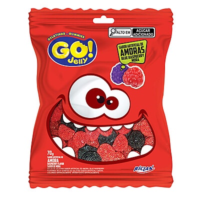 Go Jelly Amoras: Balas de Gelatina Sabor Amora 70g