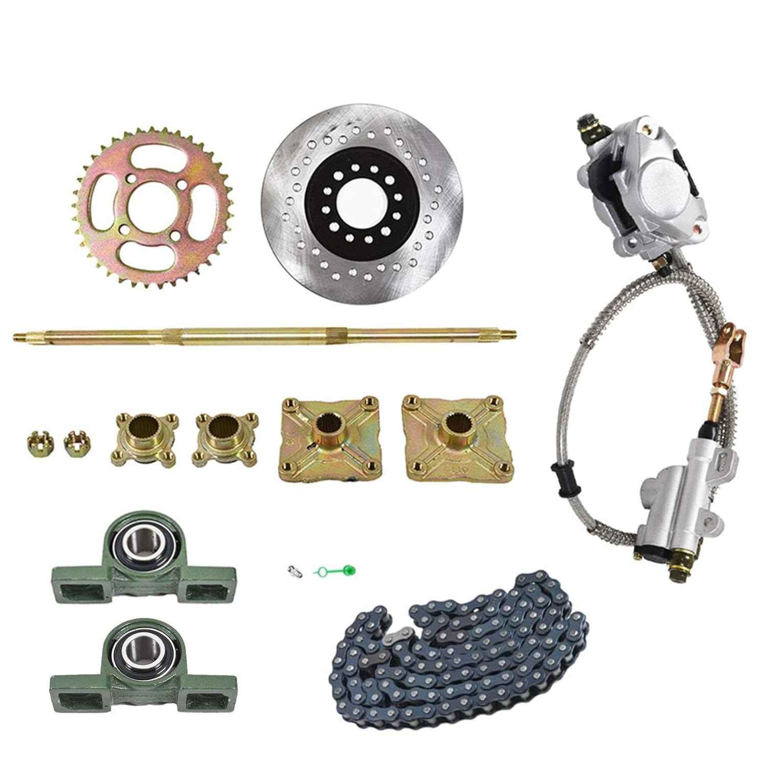 Kit Completo Eixo Traseiro Go Kart ATV: Eixo 32mm, Cubo, Corrente e Cilindro Mestre