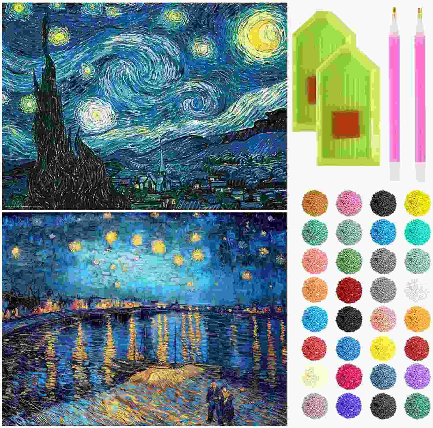 Kits de Pintura de Diamante 5D Van Gogh - Full Drill com Tela HD 30x40cm