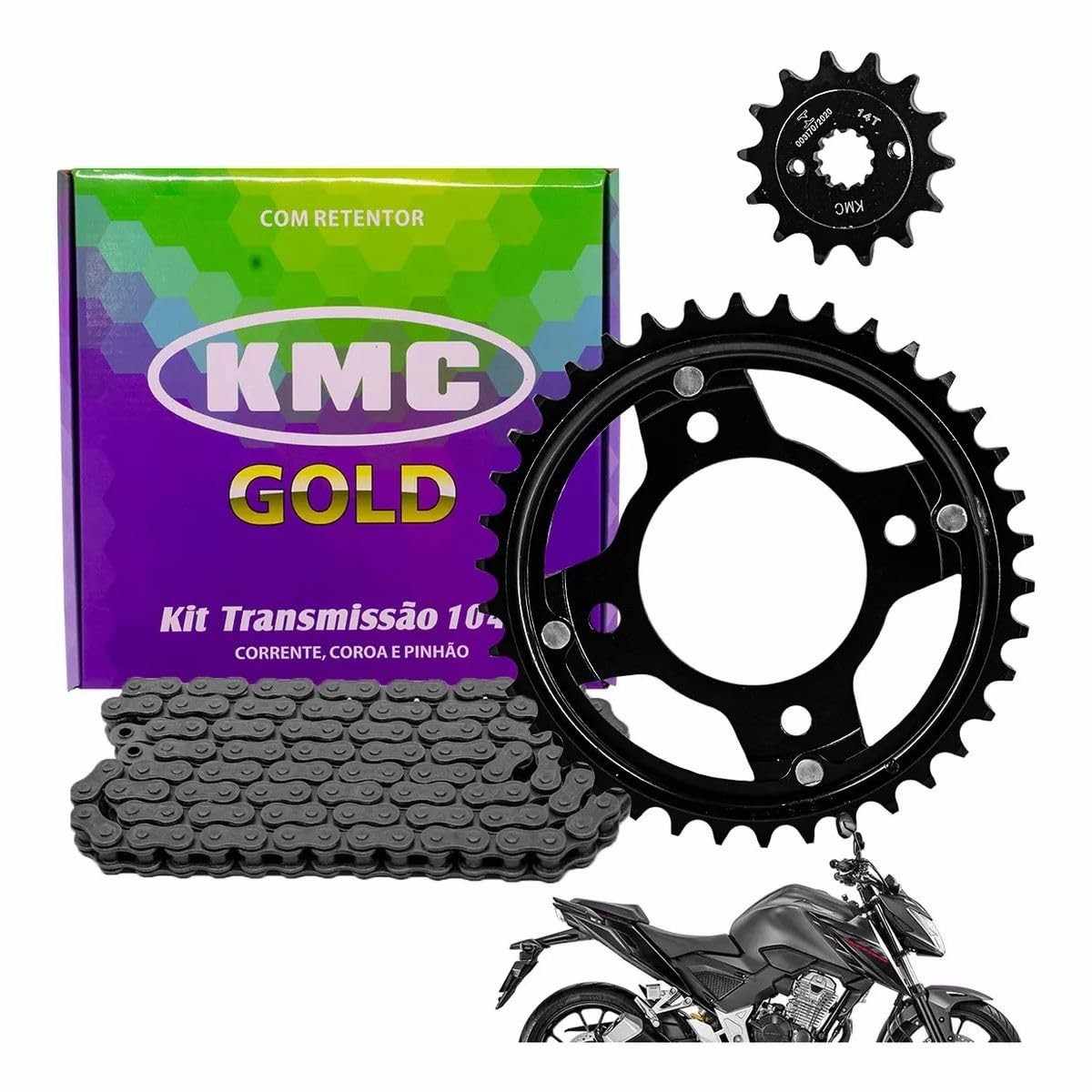 Kit Relação KMC Gold Cb 300 F Twister Nova 2023/2024 com Retentor - Durabilidade e Performance