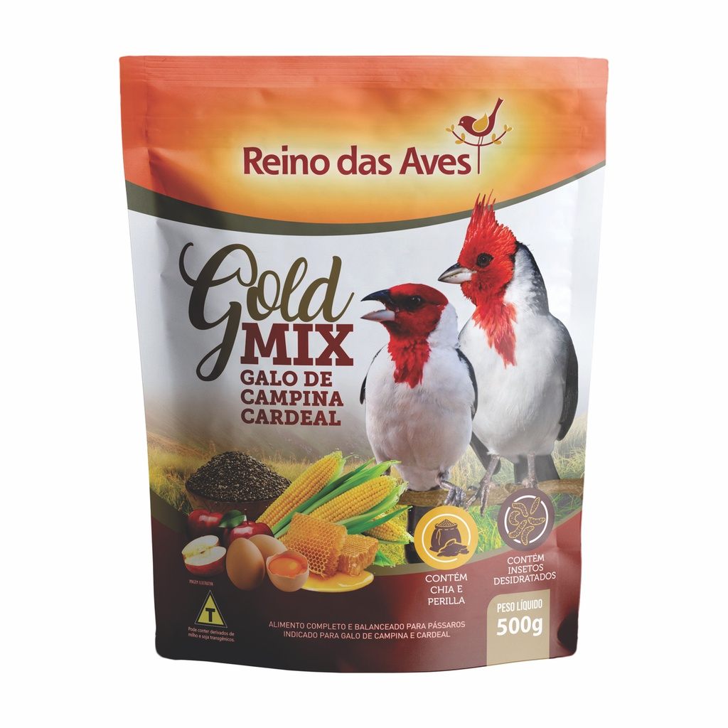 Gold Mix Reino Das Aves: Energia Pura p/ Galo de Campina e Cardeal!