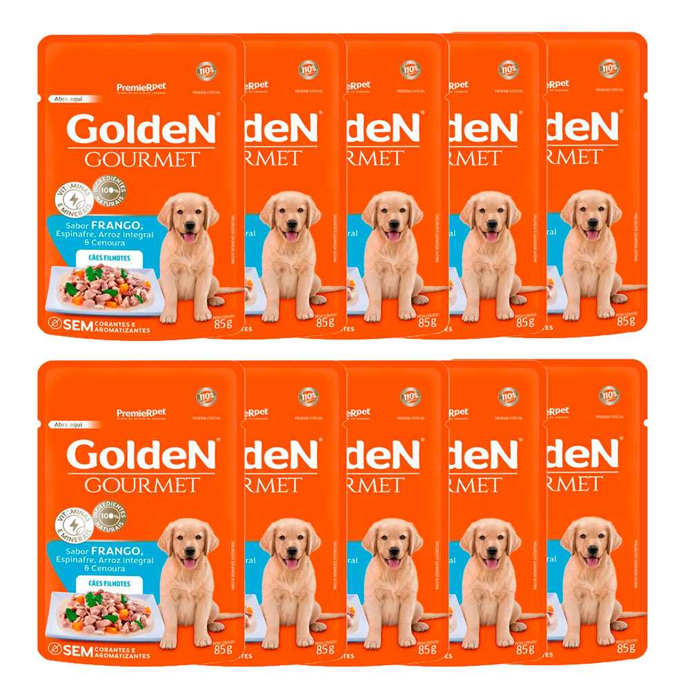 Golden Gourmet Cães Filhotes Frango 85g: Nutrição Completa para seu Amigo de 4 Patas