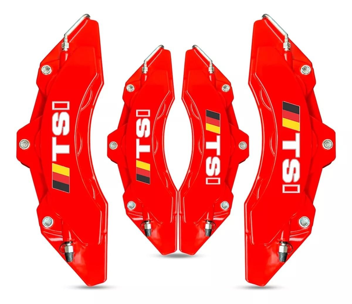 Kit 4 Capas Pinça Freio Vermelha - Jetta, Golf, Passat TSI GTI - Visual Esportivo