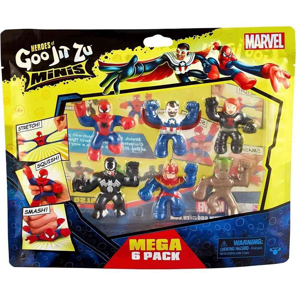 Goo Jit Zu Marvel: 6 Bonecos Elásticos para Ação!