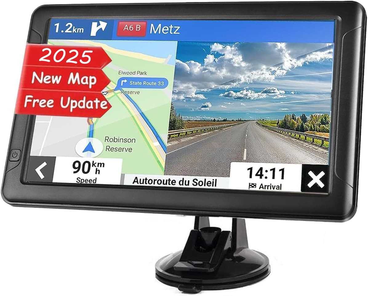 Navegador GPS 23cm para Carro e Caminhão: Mapas Atualizados 2025 e Voz em 44 Idiomas