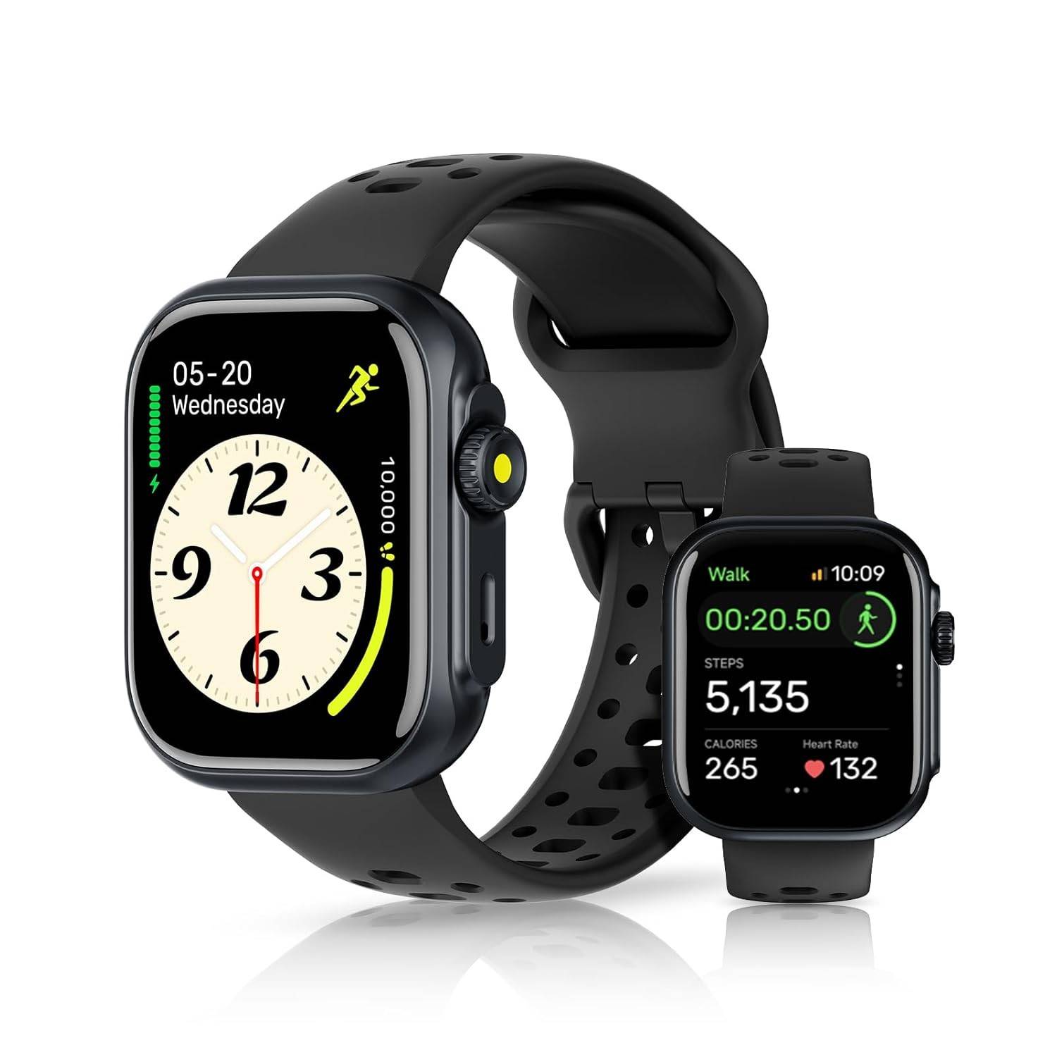 Smartwatch Feminino e Masculino com GPS, Alexa, 3ATM Natação e Chamadas Bluetooth - Preto