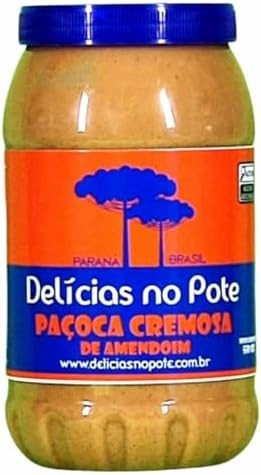 Paçoca Cremosa de Amendoim Delícias no Pote, 580 gr