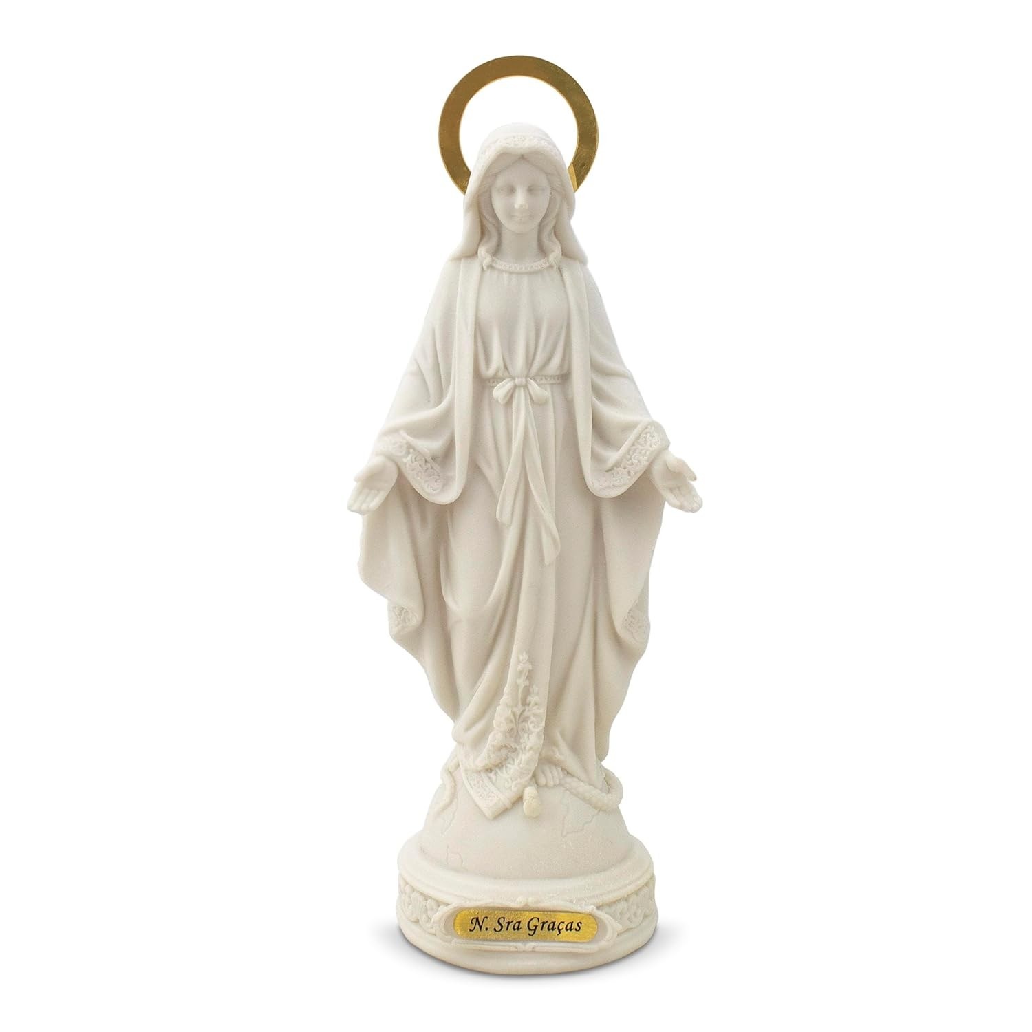 Imagem Nossa Senhora das Graças em Resina - 23 cm | Peça Importada com Detalhes Exclusivos