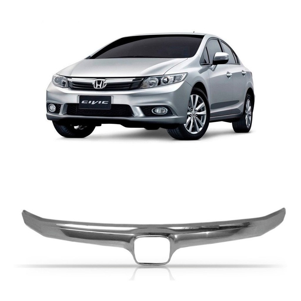 Grade do Honda Civic Bigodinho Cromada 2012 a 2015 – Estilo e Qualidade